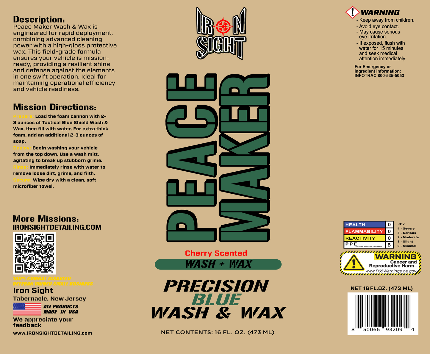 Peace Maker Wash and Wax Spray 16oz